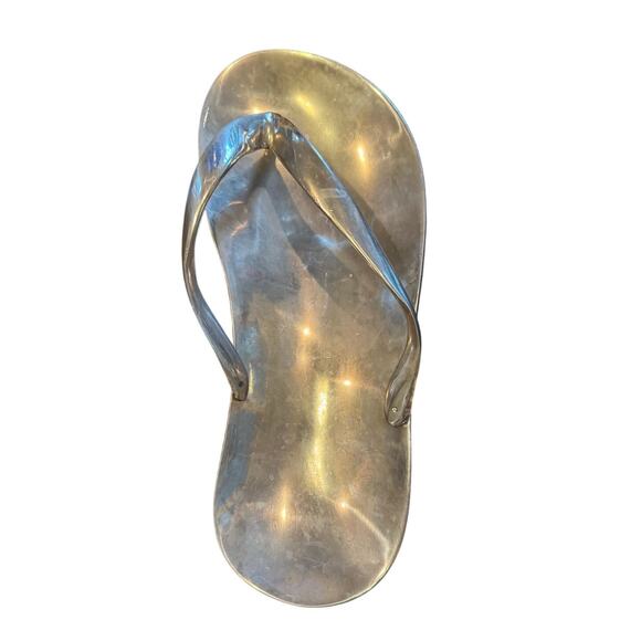 MARIPOSA Silver Flip Flop Serving Tray/Plate/Dish; Recycled Aluminum - Picture 1 of 7